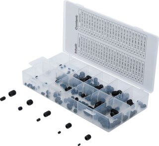 Madenschrauben-Sortiment | Zollgrößen | 160-tlg.