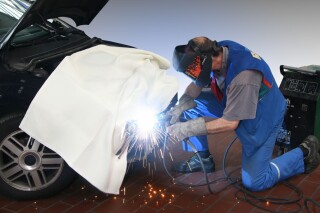 Feuer- und Funkenschutzdecke Glasfasergewebe 200 x 200 cm