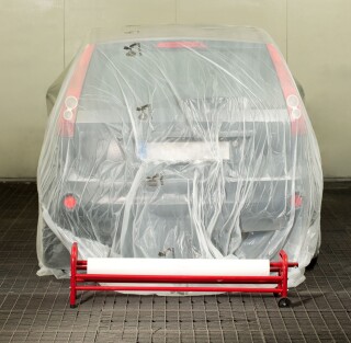 Lackierschutzfolie weiß transparent, 4 m x 150 m, 10 my