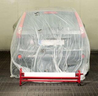 Lackierschutzfolie weiß transparent, 4 m x 300 m, 10 my