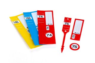 3 in 1 Leitzahl-Set, mit Nummer 1-300, rot, 300 Stück