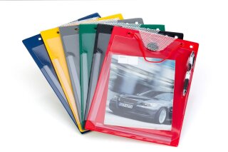 Auftragsmappe Premium mit Schlüssel- u. Fahrzeugscheintasche, gelb