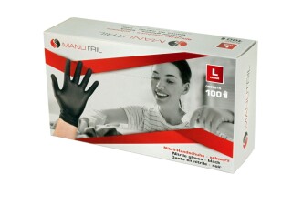 100x Nitril Einmalhandschuhe Manutril schwarz Gr. L