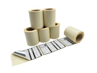 6 Rollen Profi- Reifenetiketten für die Reifeneinlagerung (Rückseite alubeschichtet) Rolle mit 100 Etiketten (deutsch/englisch) Hergestellt in Deutschland