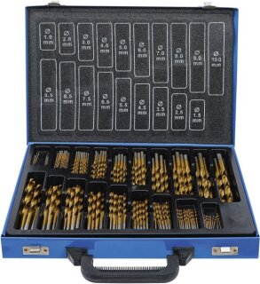 Spiralbohrer-Satz | HSS | titan-nitriert | 1 - 10 mm | 170-tlg.