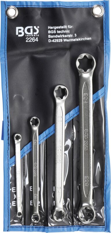 KS Tools Doppel-Ringschlüssel TX-E - E6xE8 - Chrom Vanadium - Matt Satin