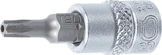 Bit-Einsatz | Antrieb Innenvierkant 6,3 mm (1/4") | T-Profil (für Torx) mit Bohrung T20