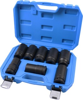 3/4" Kraft-Stecknuss-Satz, Sechskant, 8-tlg, lang, 24 - 36 mm