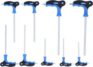 T-Griff-Torx® mit Stirnlochbohrung-Winkelstiftschlüssel-Satz, 9-tlg