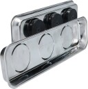 Magnetisches Tablett / Schale-Set aus Edelstahl 65 x 226 mm, 2-tlg