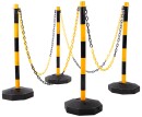 Absperrpfosten-Satz mit Kette, 13-tlg