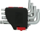 Torx-Winkelstiftschl&uuml;ssel-Satz mit Bohrung, kurz, 10-tlg, TB8-TB50