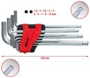 Kugelkopf-Innensechskant-Winkelstiftschl&uuml;ssel-Satz, lang, 10-tlg