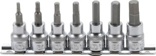 Bit-Einsatz-Satz | Antrieb Innenvierkant 10 mm (3/8") | Innensechskant 1/8" - 3/8" | Zollgrößen | 7-tlg.