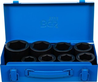 Kraft-Steckschlüssel-Einsatz-Satz Sechskant | Antrieb Innenvierkant 25 mm (1") | SW 27 - 50 mm | 8-tlg.