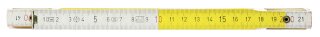 Holz-Gliedermaßstab, weiß/gelb, 2m