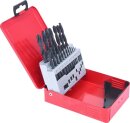 HSS-R Spiralbohrer-Satz, Stahlblechkassette, 19-tlg, 1-10mm