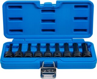 Kraft-Bit-Einsatz-Satz | Antrieb Innenvierkant 12,5 mm (1/2") | Keil-Profil (für Ribe) M5 - M14 | 9-tlg.