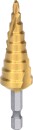 1/4" HSS-TiN Stufenbohrer-Bit,&Oslash; 4-20mm, 9 Stufen