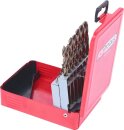 HSS-G Co 5 Spiralbohrer-Satz, Stahlblechkassette 19-tlg 1-10mm