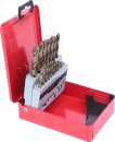 HSS-G Co 5 Spiralbohrer-Satz, Stahlblechkassette 19-tlg 1-10mm