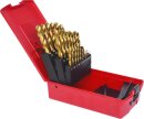 HSS TiN Spiralbohrer-Satz, Kunststoffkassette 25-tlg 1-13mm