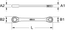 GEARplus Doppel-Ratschenringschl&uuml;ssel 11/16"x3/4"