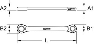 GEARplus Doppel-Ratschenringschlüssel, 16x18mm