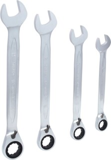 GEARplus Ratschenringmaulschlüssel-Satz, umschaltbar, 4-tlg