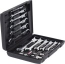 GEARplus Gelenk-Ratschenringmaulschl&uuml;ssel-Satz, 18-tlgfeststellbar