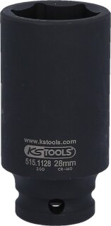 1/2" Sechskant-Kraft-Stecknuss, lang, 28mm