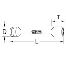 1" Sechskant-Torsions-Kraftstecknuss, XL, 27mm, 350Nm