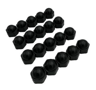 Radmuttern-Kappen / Rad Caps 17mm schwarz Set=20St