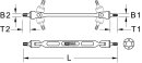 Torx-Doppel-Gelenkschl&uuml;ssel, T15xT20