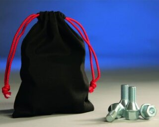 50x Radschraubenbeutel (Baumwolle) schwarz mit Zugband ca. 16x20cm