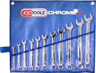 CHROMEplus Ringmaulschlüssel-Satz, abgewinkelt, 11-tlg Zoll
