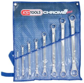 CHROMEplus Doppel-Ringschlüssel-Satz, gekröpft, 8-tlg