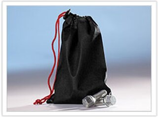 1x Radschraubenbeutel (Kunststoffgewebe) schwarz mit Klemmverschluss ca. 15x20cm