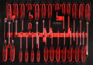 Schraubendreher-Satz in Schaumstoffeinlage, 27-tlg