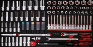 1/2 Steckschlüssel-Satz in Schaumstoffeinlage, 86-tlg