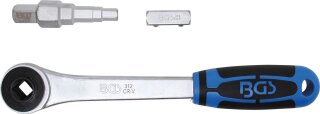Durchsteckknarre mit Adapter und Stufenschlüssel | Abtrieb Innenvierkant 12,5 mm (1/2")