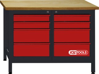 Werkbank mit 8 Schubladen, H840xB1200xT600mm