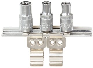 1/4" Clipleiste mit Halterung für 3 Nüsse