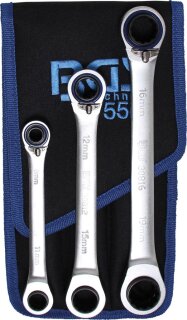 Ratschen-Ringschlüssel-Satz | umschaltbar | "4-in-1" | 3-tlg.