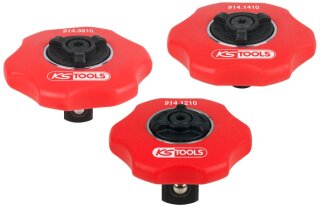 Mini-Hand-Umschaltknarren-Satz, 3-tlg,1/4"+3/8"+1/2"