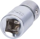 1/4" CHROMEplus Bit-Adapter-Stecknuss,f&uuml;r Bits 1/4"mit Spannring
