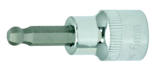 3/8" CHROMEplus Bit-Stecknuss Innensechskant,Kugelkopf,10mm