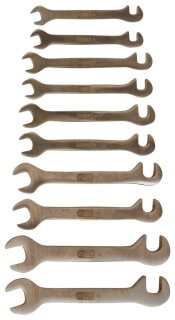 BRONZEplus Blech-Doppel-Maulschlüssel-Satz klein, 10-tlg