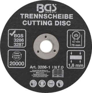 Trennscheibe | Ø 75 x 1,8 x 9,7 mm
