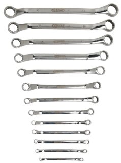 EDELSTAHL Doppel-Ringschlüssel-Satz, gekröpft, 13-tlg